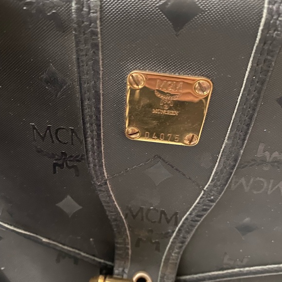 Vintage MCM Viestos Logo Print Black Overnight Bag Large XL - Picture 6 of 16